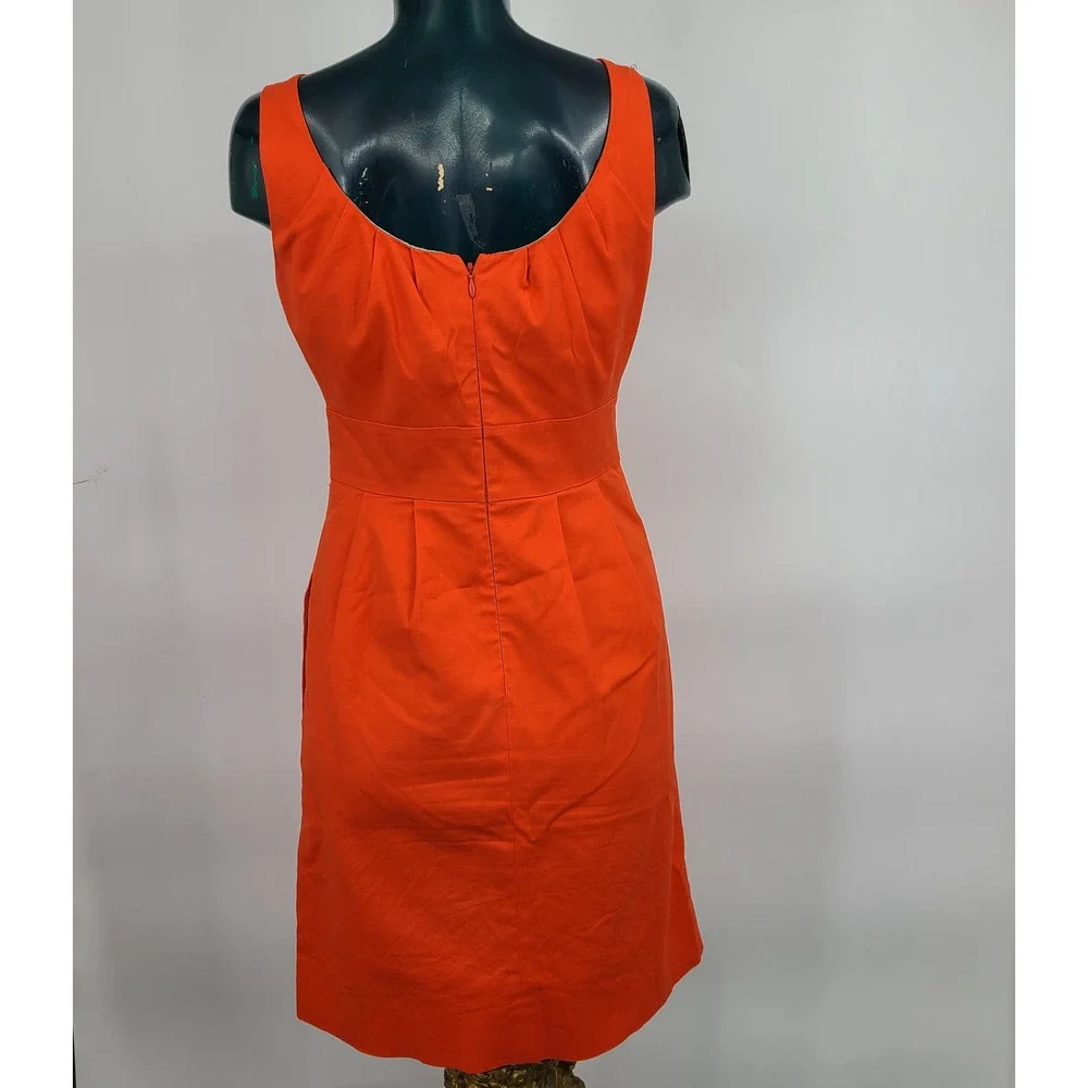 J.Crew Burnt Orange Shift Dress Sleeveless Knee Length Minimalist Size 2 2716